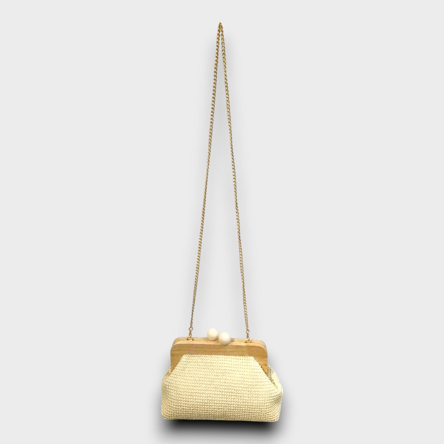 Borsa "Retro Chic" con Chiusura in Legno