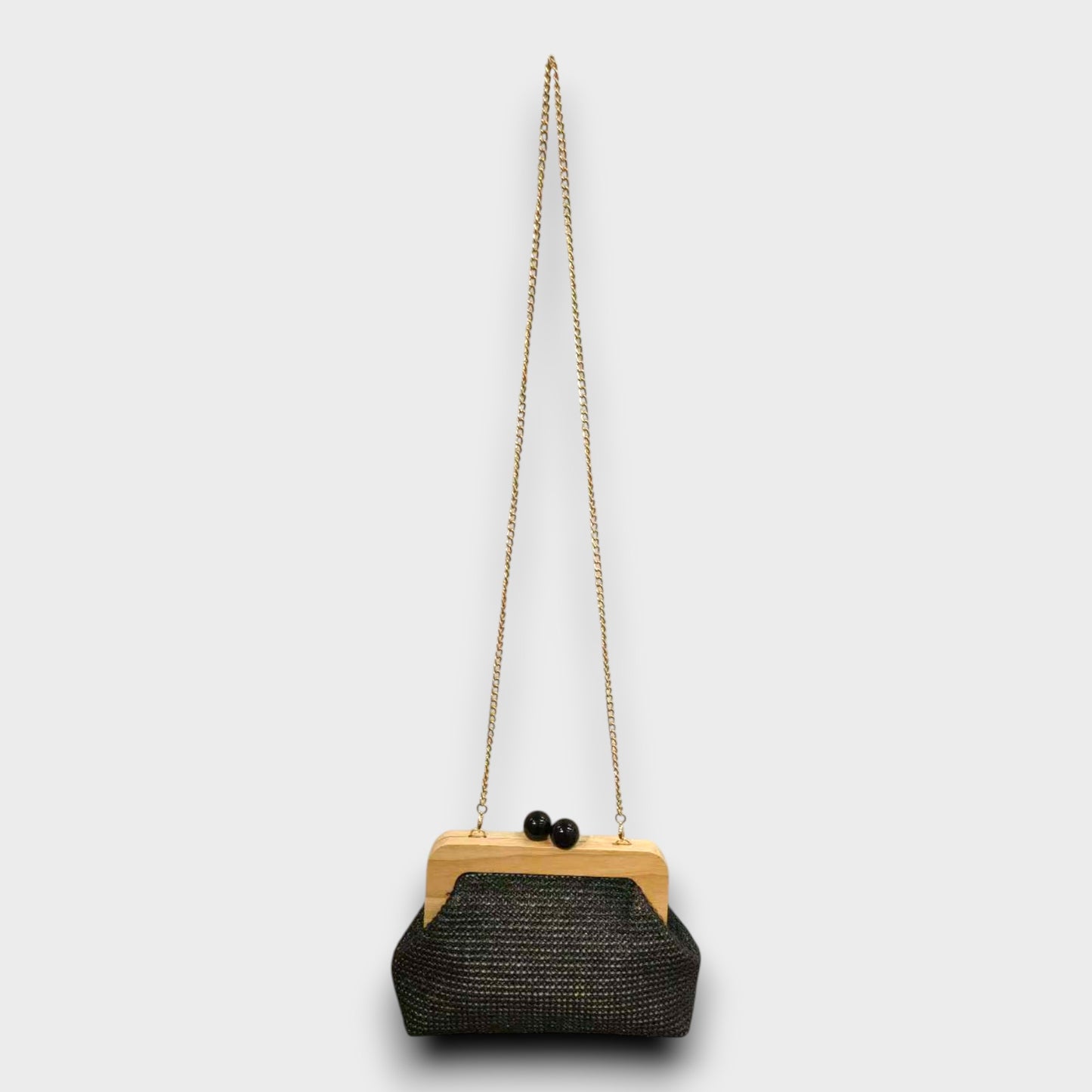 Borsa "Retro Chic" con Chiusura in Legno