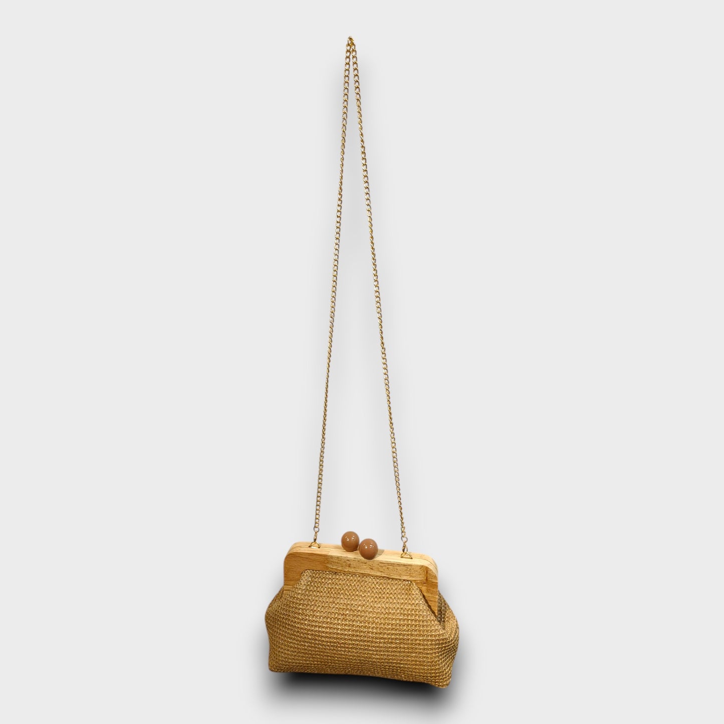 Borsa "Retro Chic" con Chiusura in Legno
