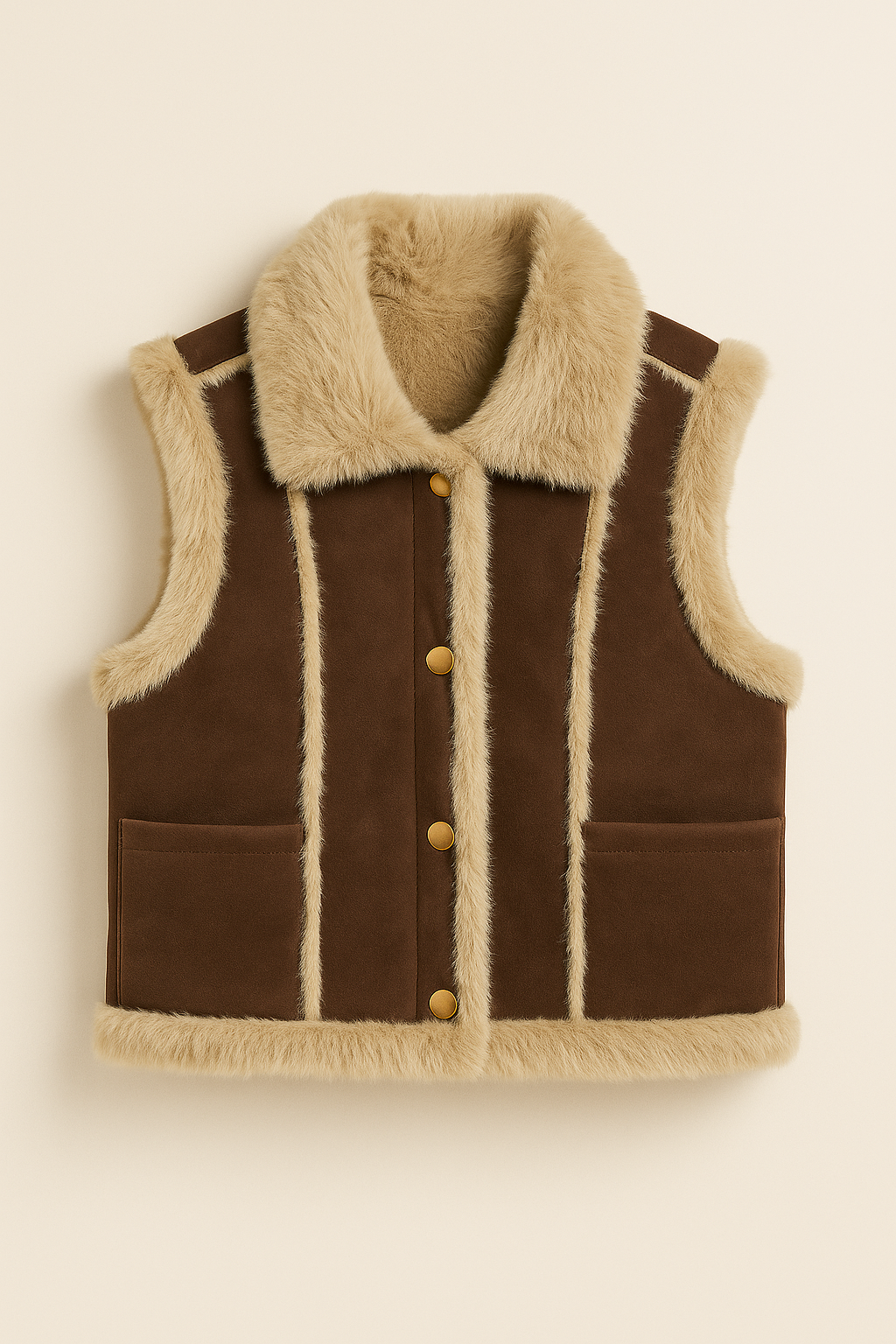 Gilet Peluche con Colletto Morbido – Calore & Stile Invernale