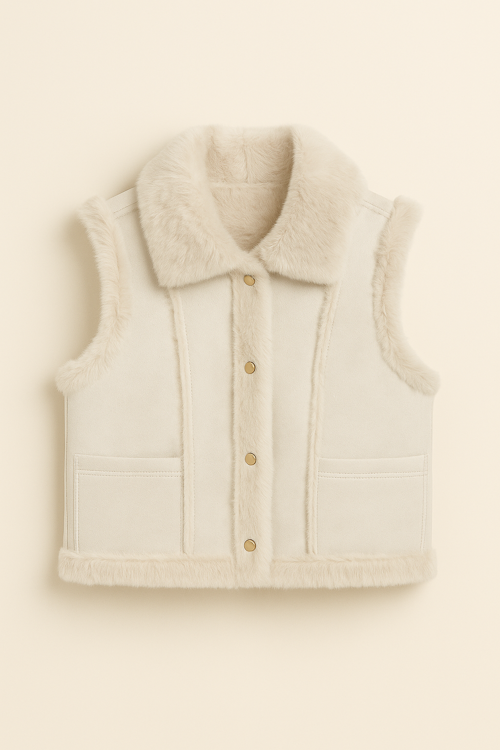 Gilet Peluche con Colletto Morbido – Calore & Stile Invernale