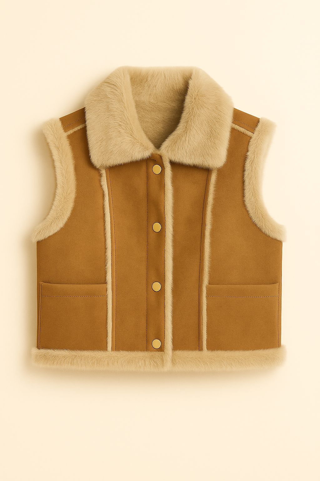 Gilet Peluche con Colletto Morbido – Calore & Stile Invernale