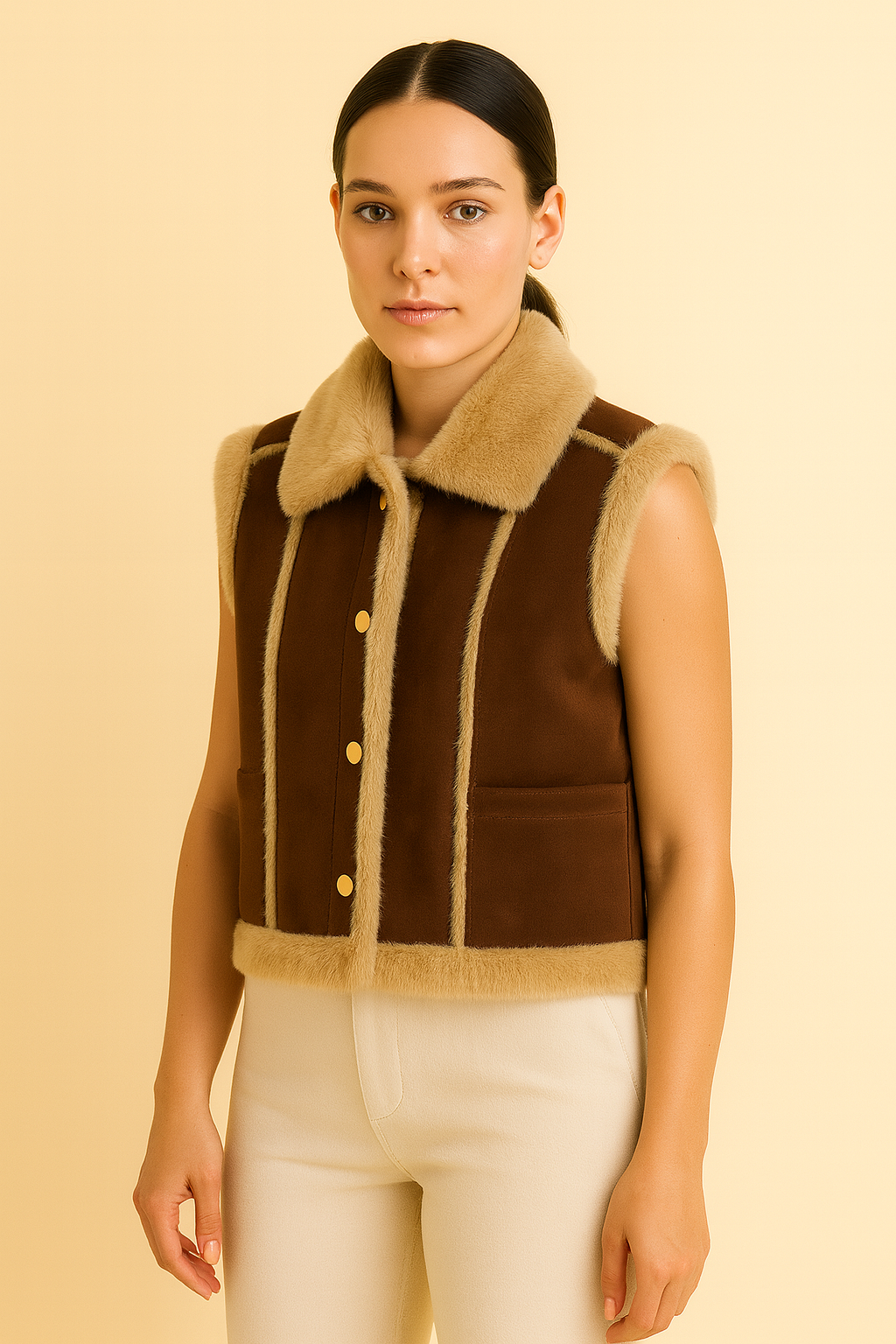 Gilet Peluche con Colletto Morbido – Calore & Stile Invernale