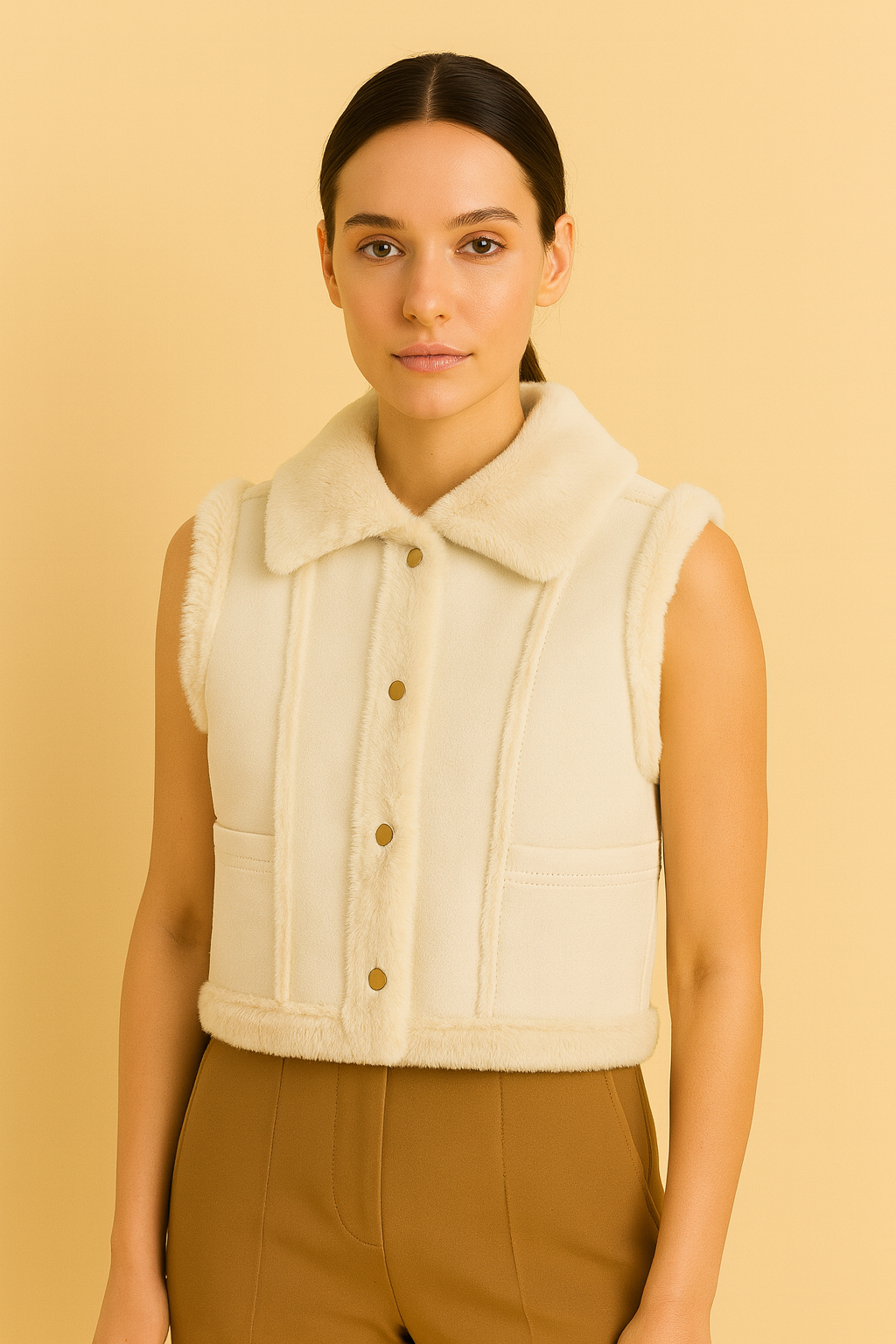 Gilet Peluche con Colletto Morbido – Calore & Stile Invernale