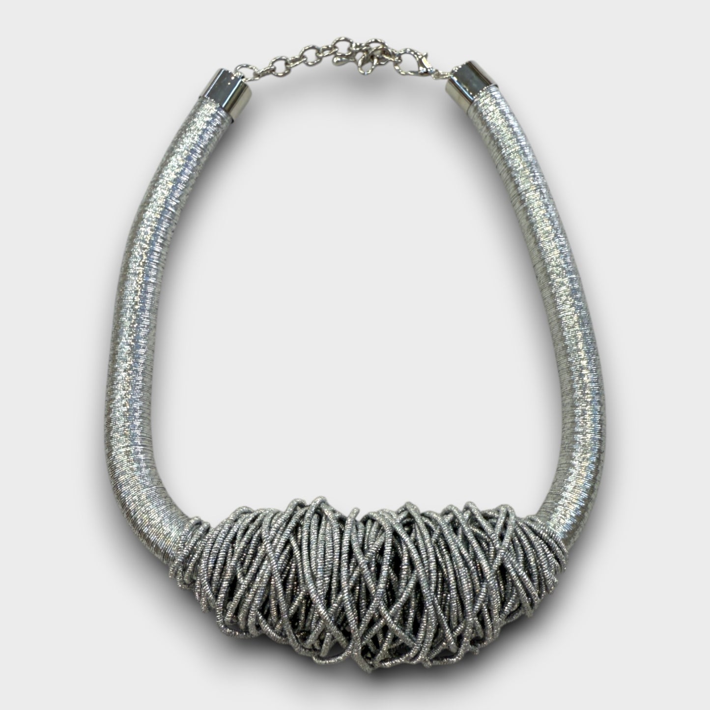 Collana Tubolare Intrecciata – Oro & Argento