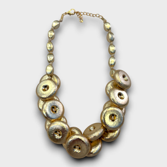 Collana Cerchio Lucente – Oro, Argento, Multicolore