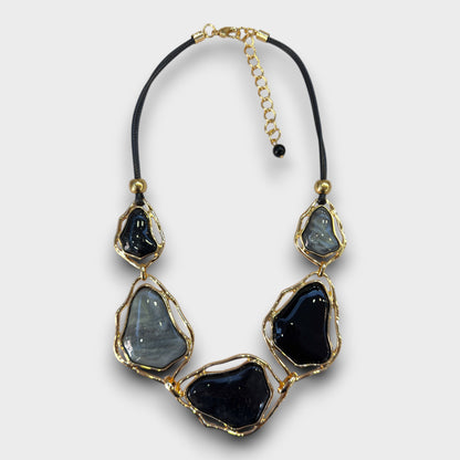 Collana Pietre Irregolari - Marrone o Nero