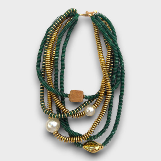 Collana Tropico Chic - Verde & Oro