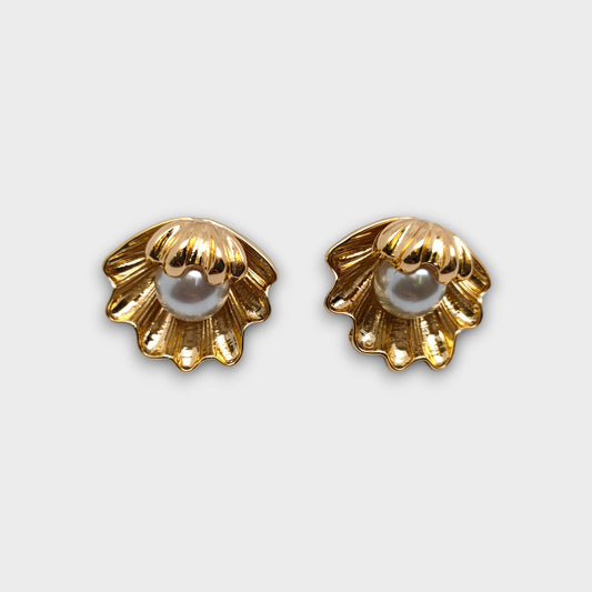 Orecchini Conchiglia con Perla – Eleganza Marina