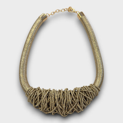 Collana Tubolare Intrecciata – Oro & Argento