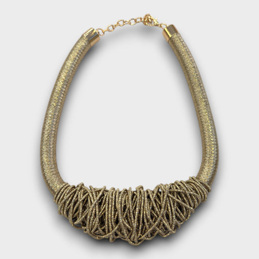 Collana Tubolare Intrecciata – Oro & Argento