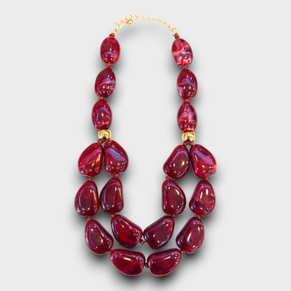 Collana Pietre Fuso – Resina Artistica a Due Fili
