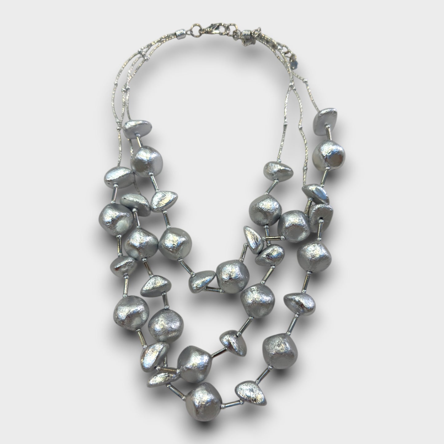 Collana Petra Scultorea - Oro / Argento / Rame Multicolor