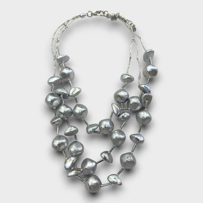 Collana Petra Scultorea - Oro / Argento / Rame Multicolor