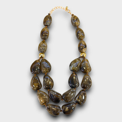 Collana Pietre Fuso – Resina Artistica a Due Fili