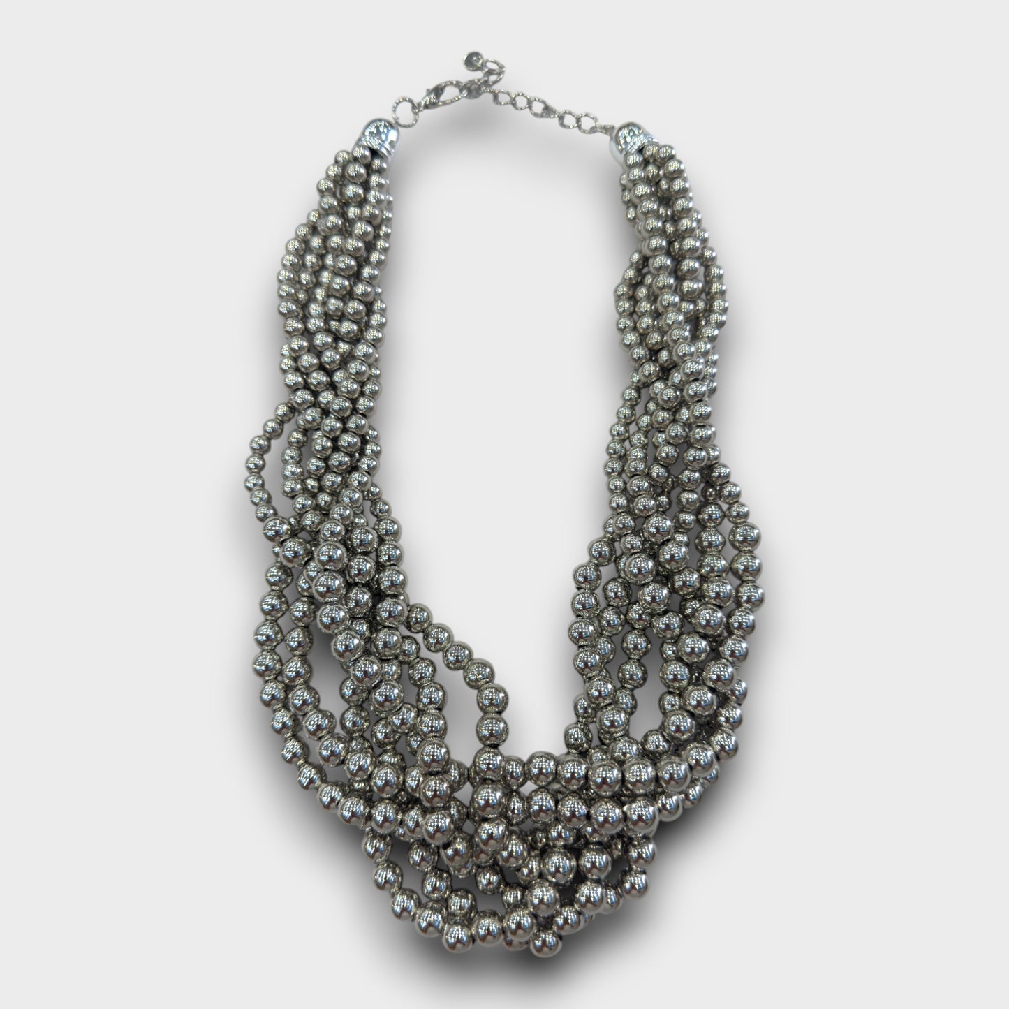 Collana Maxi Perle Metalliche – Oro, Argento o Tricolore