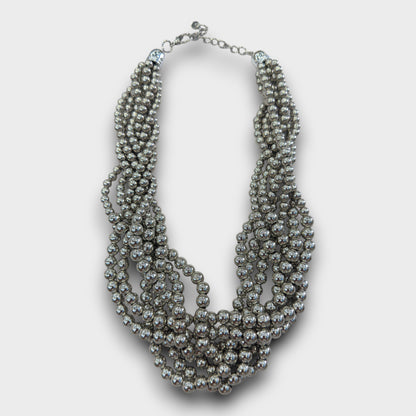 Collana Maxi Perle Metalliche – Oro, Argento o Tricolore