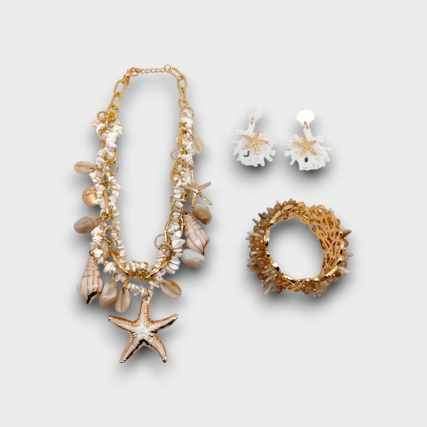 Set “Onda Preziosa” - Collana + Bracciale + Orecchini (3 Varianti Colore)