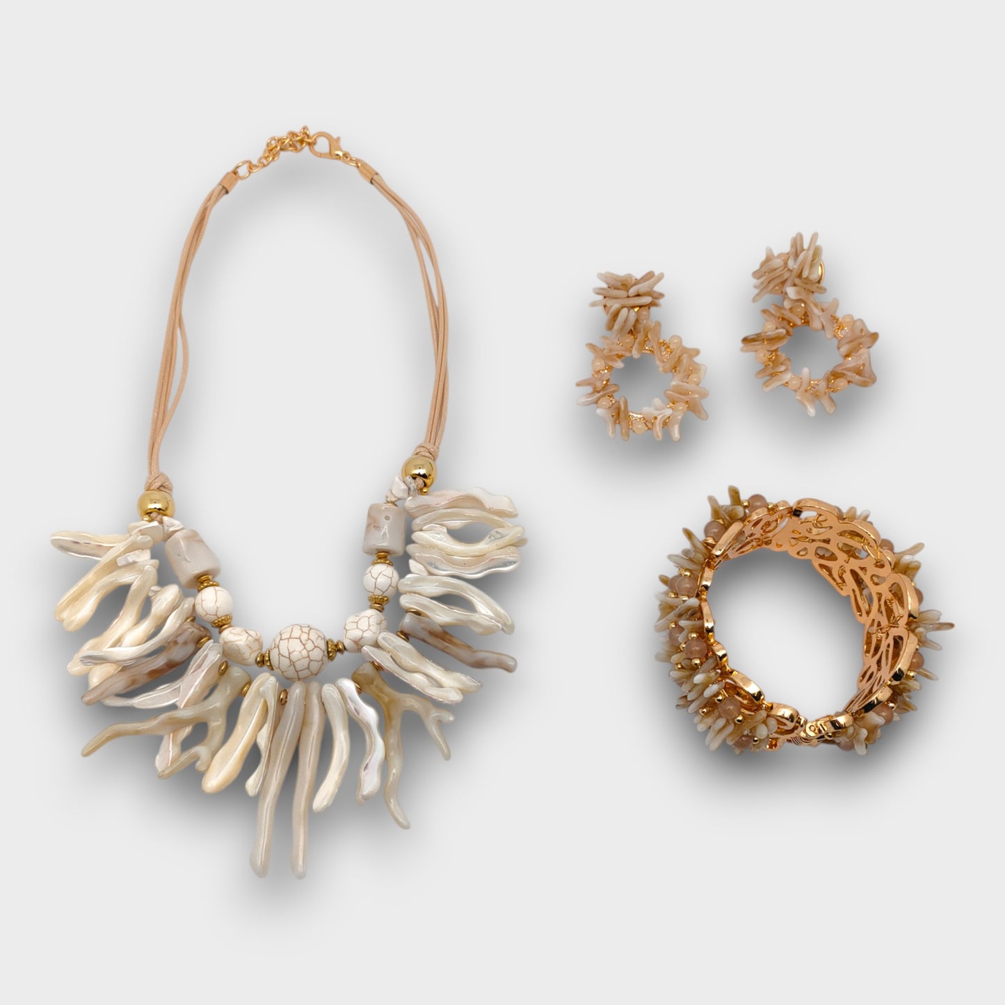 Set “Onda Preziosa” - Collana + Bracciale + Orecchini (3 Varianti Colore)