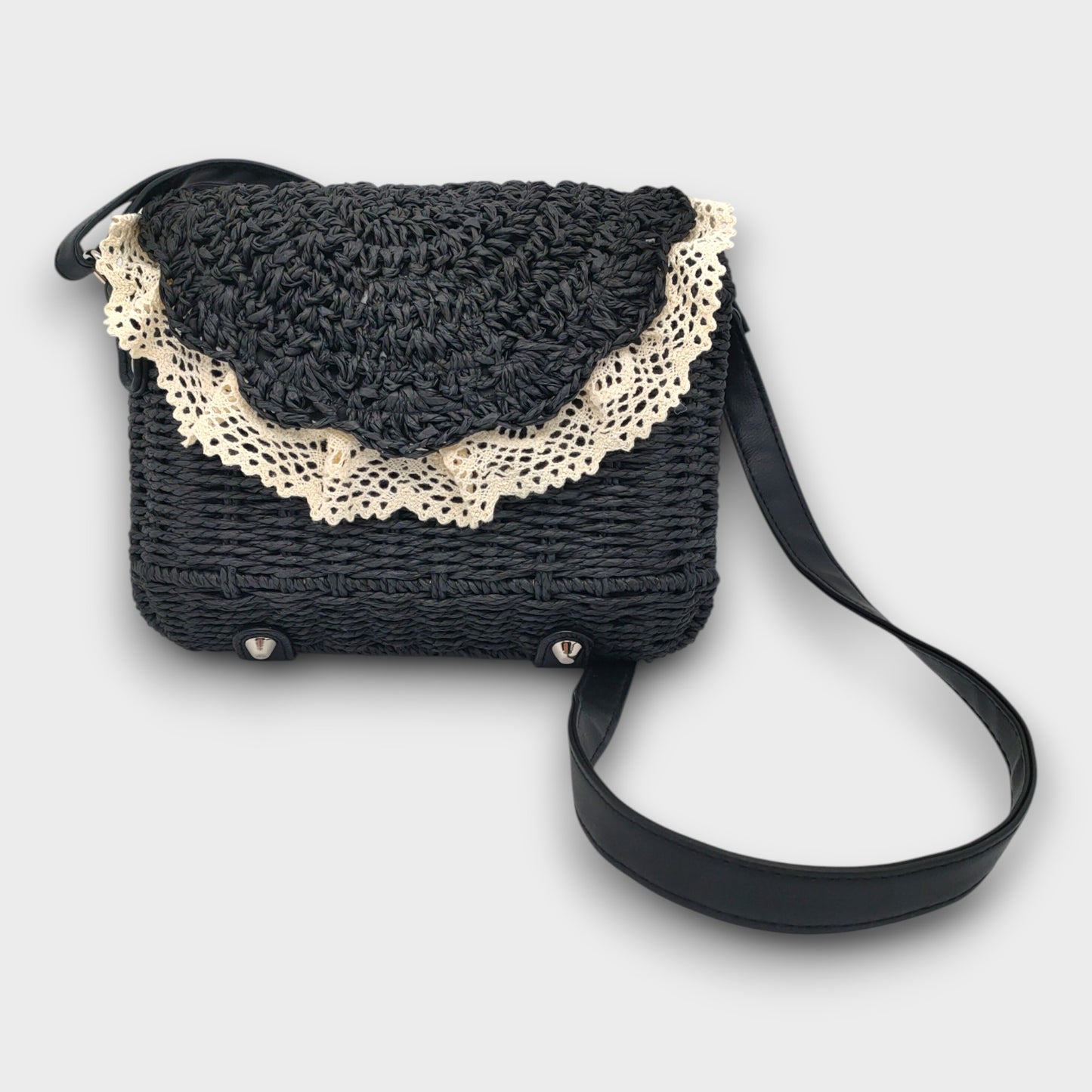 Borsa Intrecciata con Pizzo Vintage