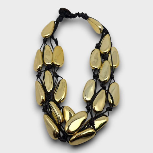 Collana Gocce Dorate – Stile Boho Chic Intrecciato