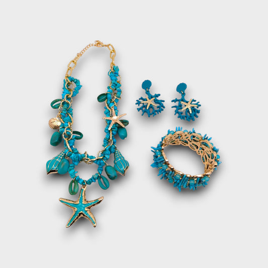 Set “Onda Preziosa” - Collana + Bracciale + Orecchini (3 Varianti Colore)