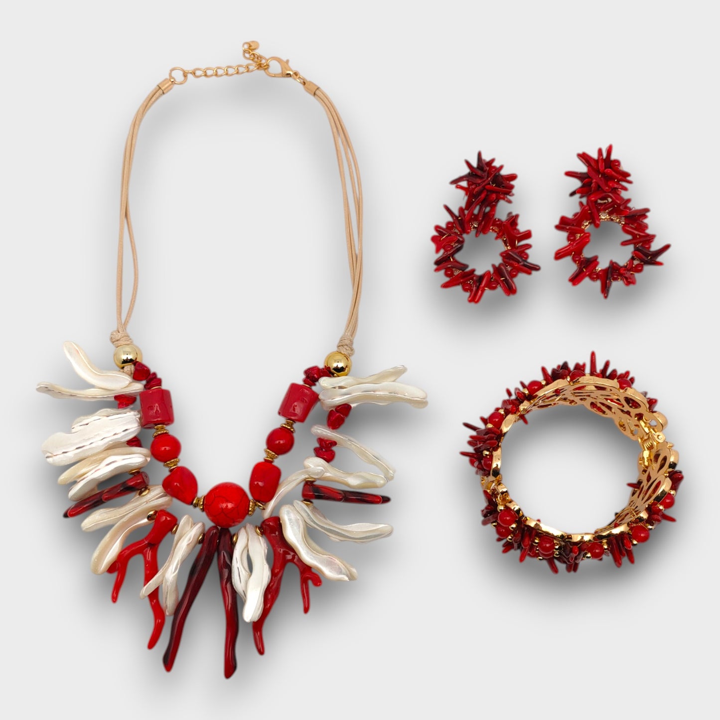 Set “Onda Preziosa” - Collana + Bracciale + Orecchini (3 Varianti Colore)
