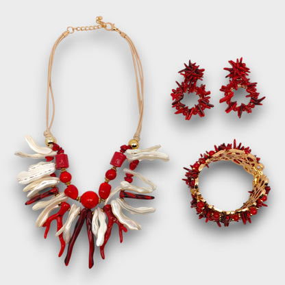 Set “Onda Preziosa” - Collana + Bracciale + Orecchini (3 Varianti Colore)