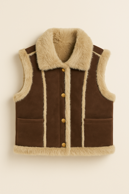 Gilet Peluche con Colletto Morbido – Calore & Stile Invernale
