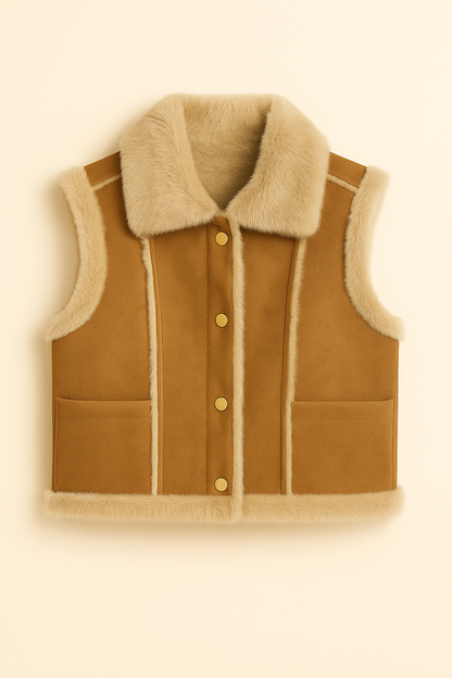Gilet Peluche con Colletto Morbido – Calore & Stile Invernale