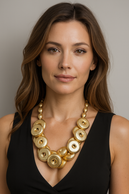 Collana Cerchio Lucente – Oro, Argento, Multicolore