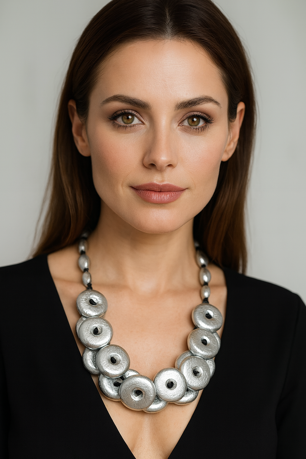 Collana Cerchio Lucente – Oro, Argento, Multicolore