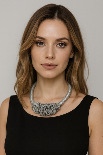 Collana Tubolare Intrecciata – Oro & Argento