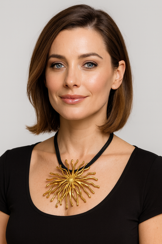 Collana Sole Scultoreo - Argento o Oro