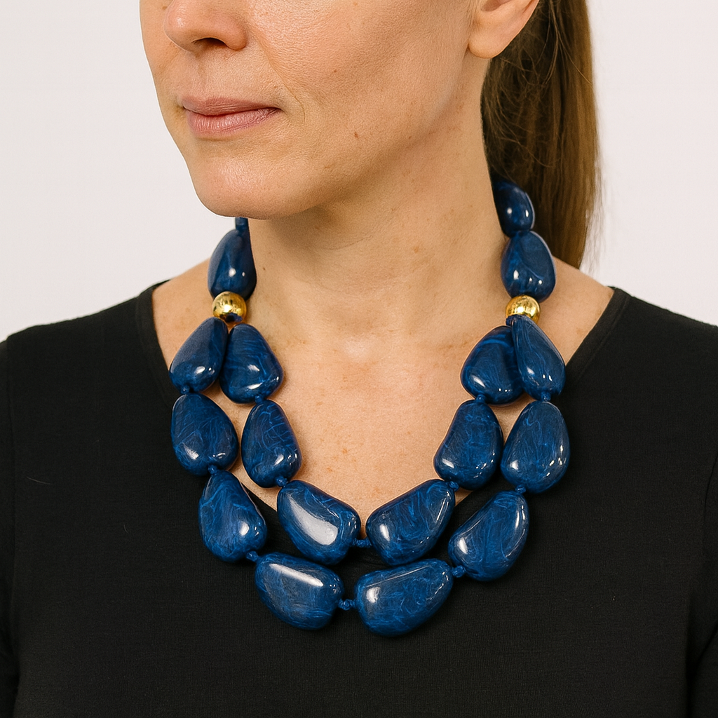 Collana Pietre Fuso – Resina Artistica a Due Fili