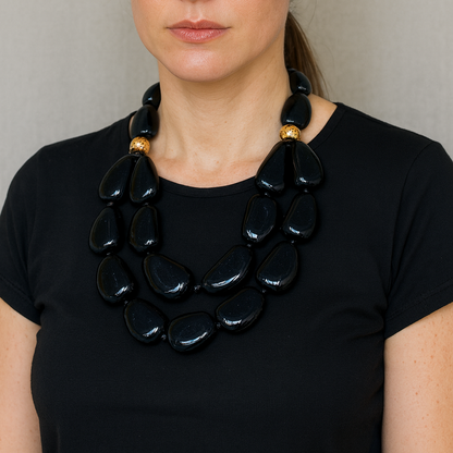 Collana Pietre Fuso – Resina Artistica a Due Fili