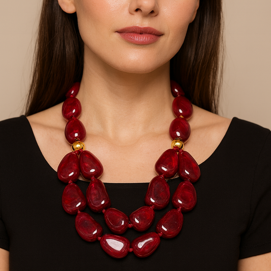 Collana Pietre Fuso – Resina Artistica a Due Fili