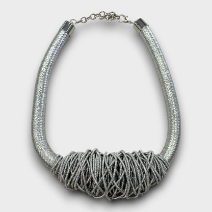 Collana Tubolare Intrecciata – Oro & Argento