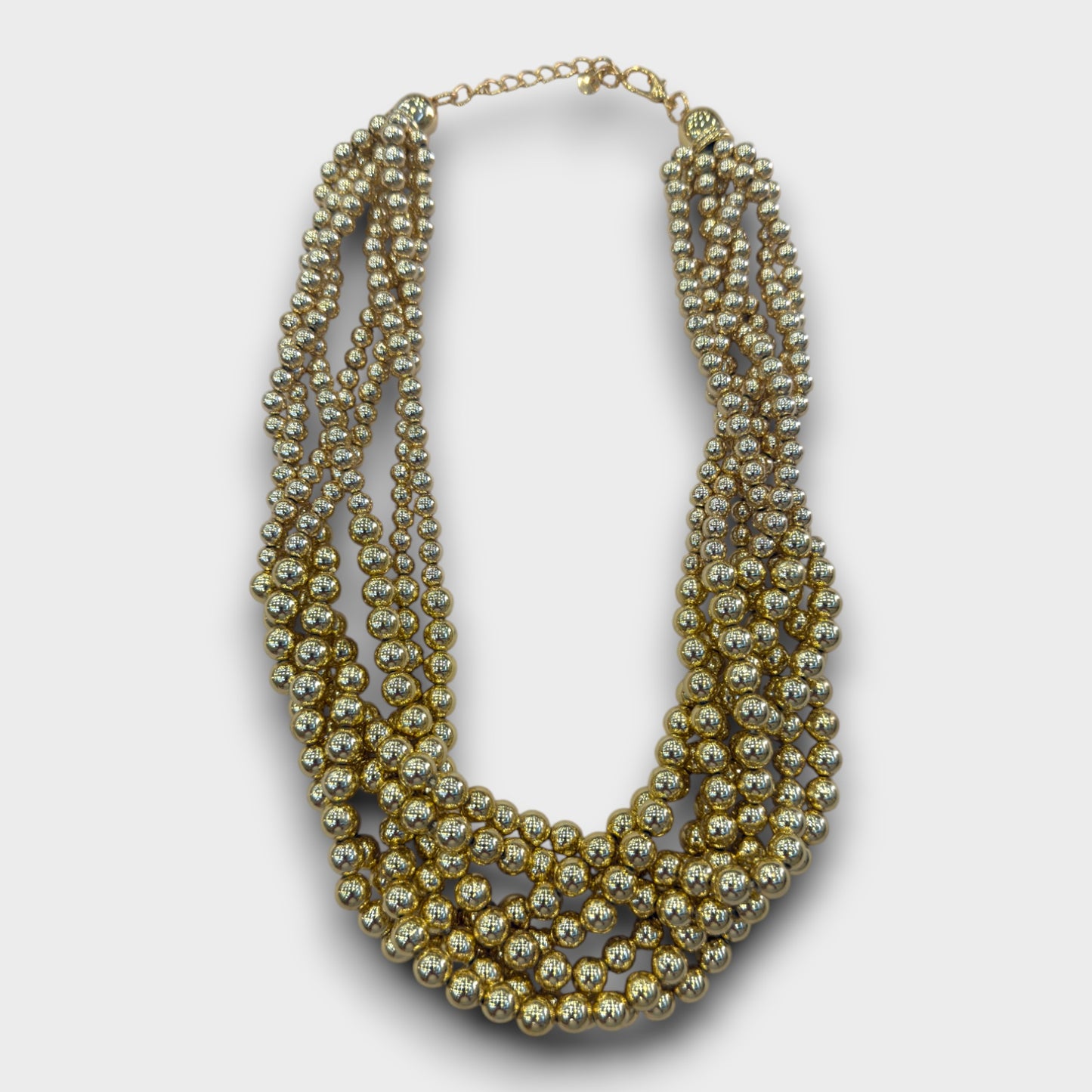 Collana Maxi Perle Metalliche – Oro, Argento o Tricolore