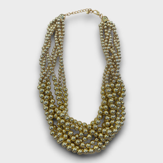 Collana Maxi Perle Metalliche – Oro, Argento o Tricolore