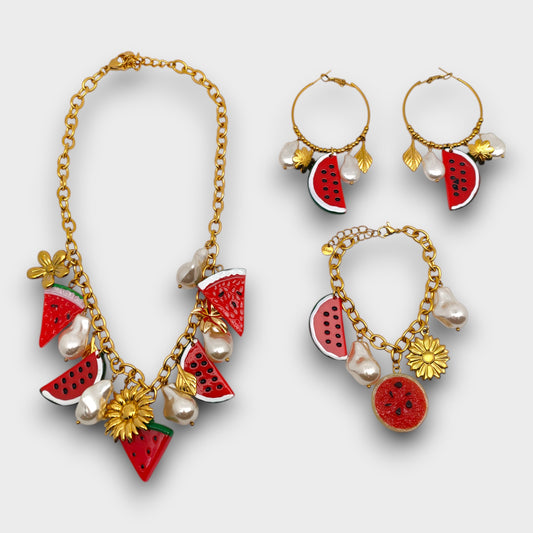 Set Estate Fruttata 🍉🌻 - Collana, Orecchini e Bracciale