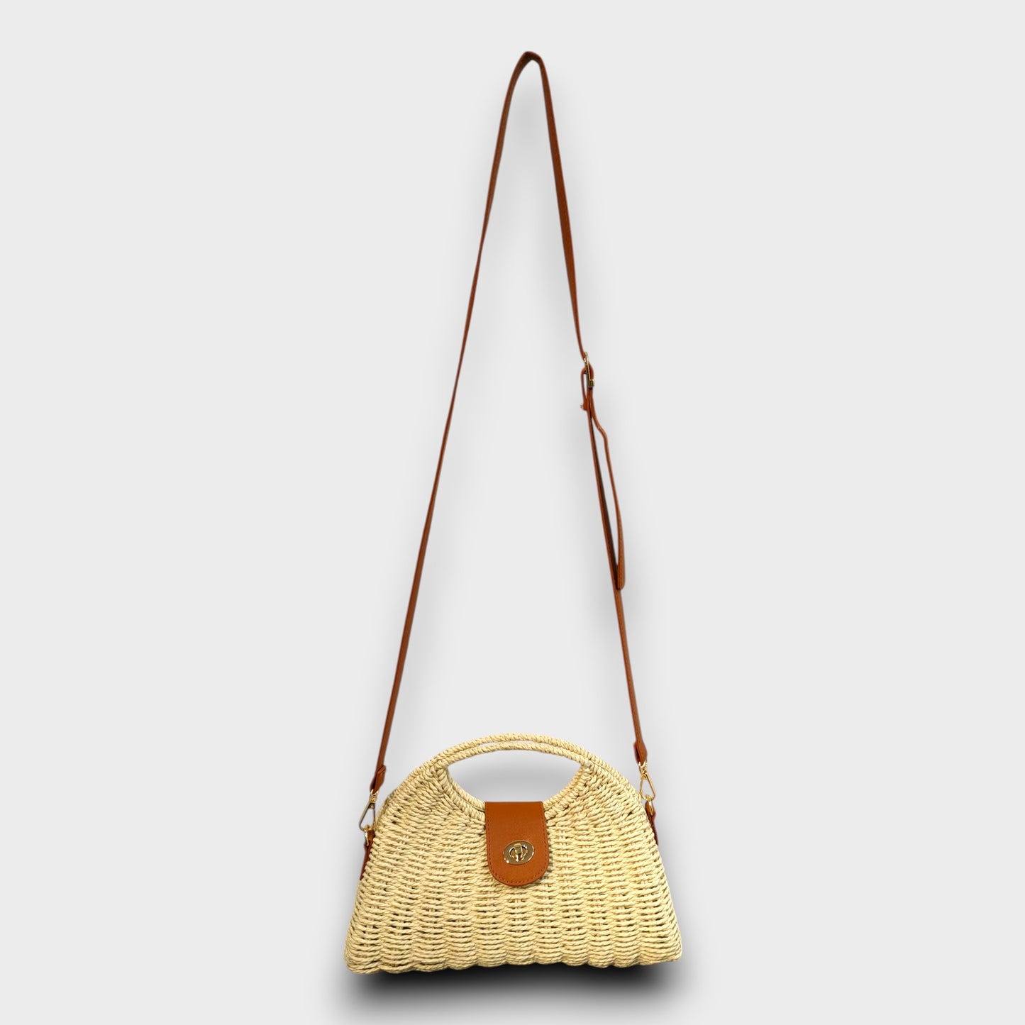 Borsa Trapezio Intrecciata – Stile Vintage con Tracolla Regolabile