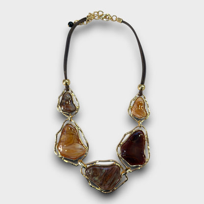 Collana Pietre Irregolari - Marrone o Nero